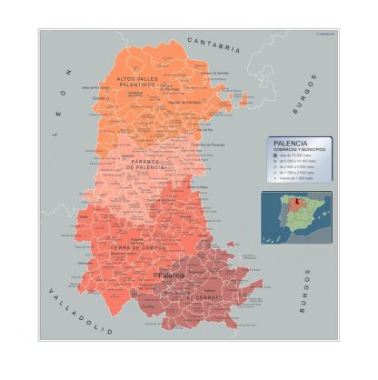 Mapa Palencia por municipios