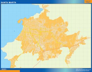 Mapa de Santa Marta en Colombia