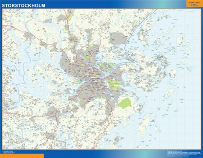 Mapa de Storstockholm en Suecia